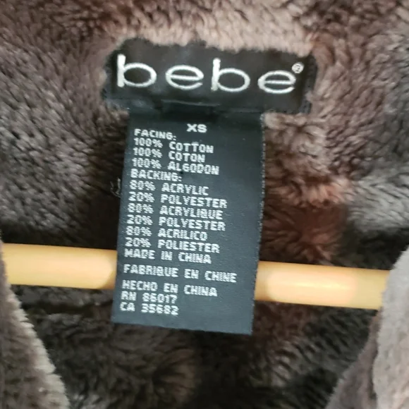 Late 90's Bebe denim jacket brown faux fur trim,rare!” - Picture 2 of 14